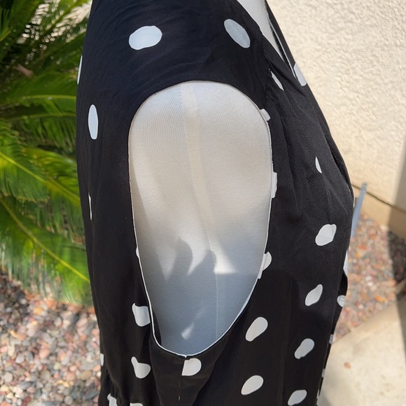 Anthropologie Pleione Black & White Polka Dot Long Vest Duster Size Medium - Picture 5 of 15